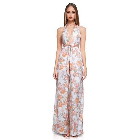 STUNNING NOOKIE UTOPIA FLORAL JUMPSUIT NWT, SOLD OUT ON REVOLVE MSRP $379, XS - Picture 1 of 8